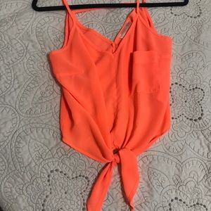 Hot pink/orange Agaci top. Perfect for summer!